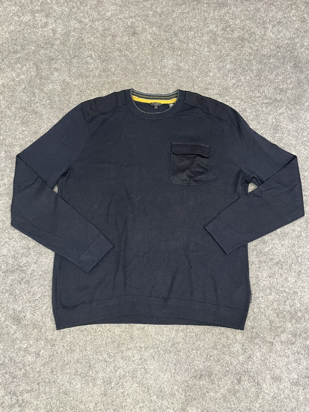 Ted Baker Sweater 7 Regular Extra Large XL Pullover Solid Lightweight Pocket